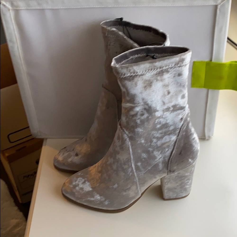 Silver Grey velour boots